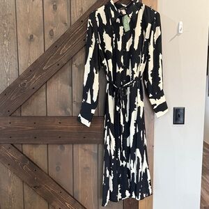 NWT H&M Monochrome Abstract Print Dress size L